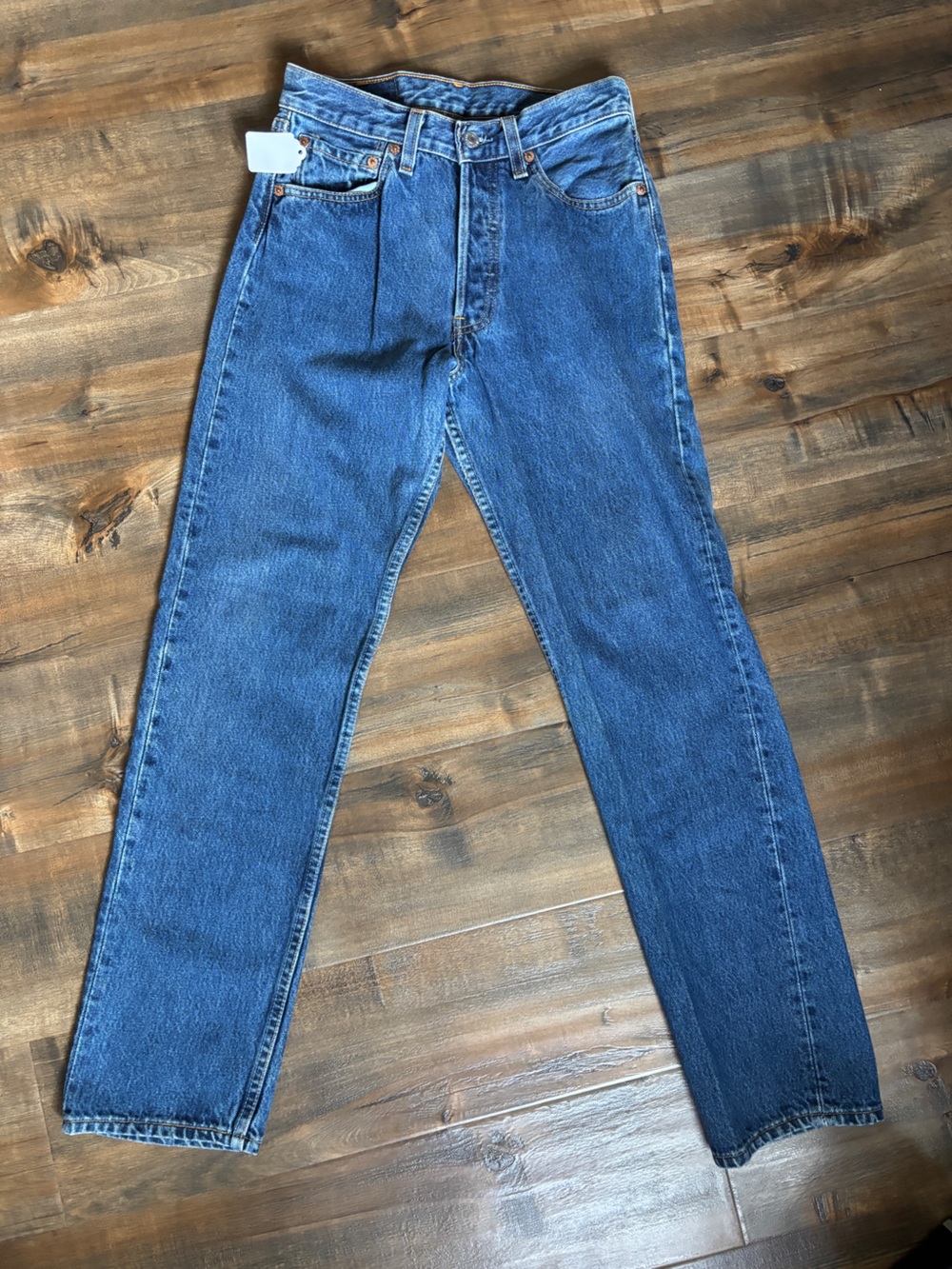 Vintage Levi's 501 circa 2000 Y2K Blue High-Rise Straight Jeans